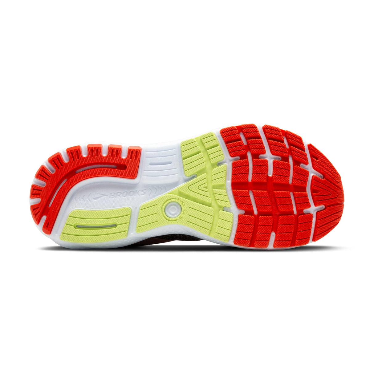 BROOKS Ghost 16, Sneaker Hombre, Negro/Rojo mandarín/Verde, 44 EU