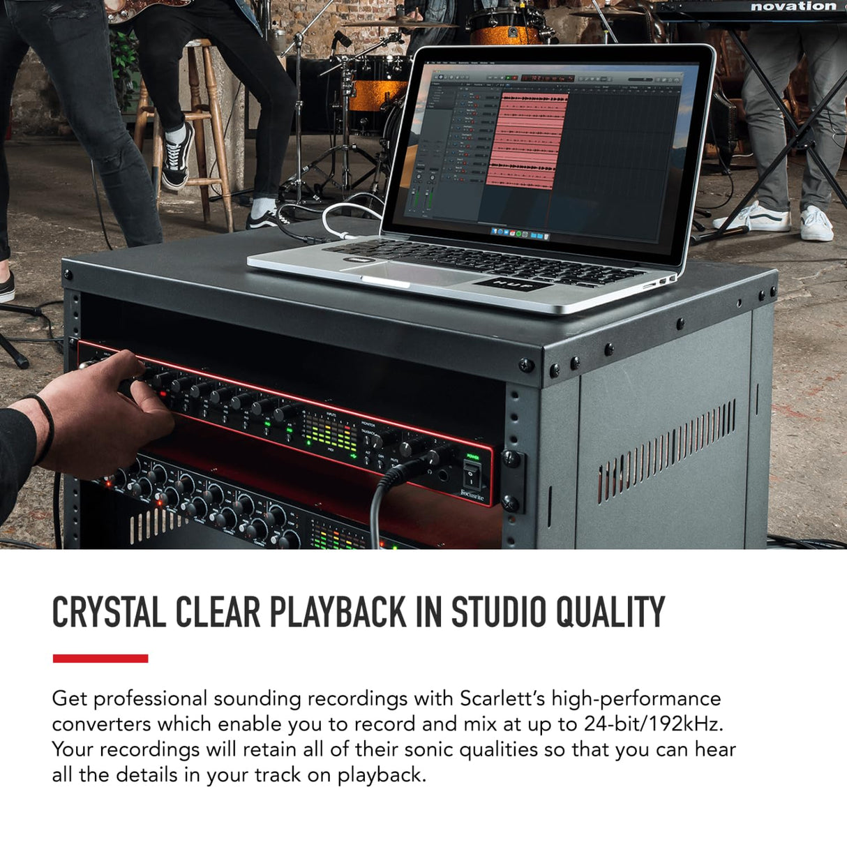 Interfaz de audio USB Scarlett 18i20 de 3.ª gen. de Focusrite para grabar, producir y diseñar. Alta fidelidad, grabación de estudio y reproducción clara