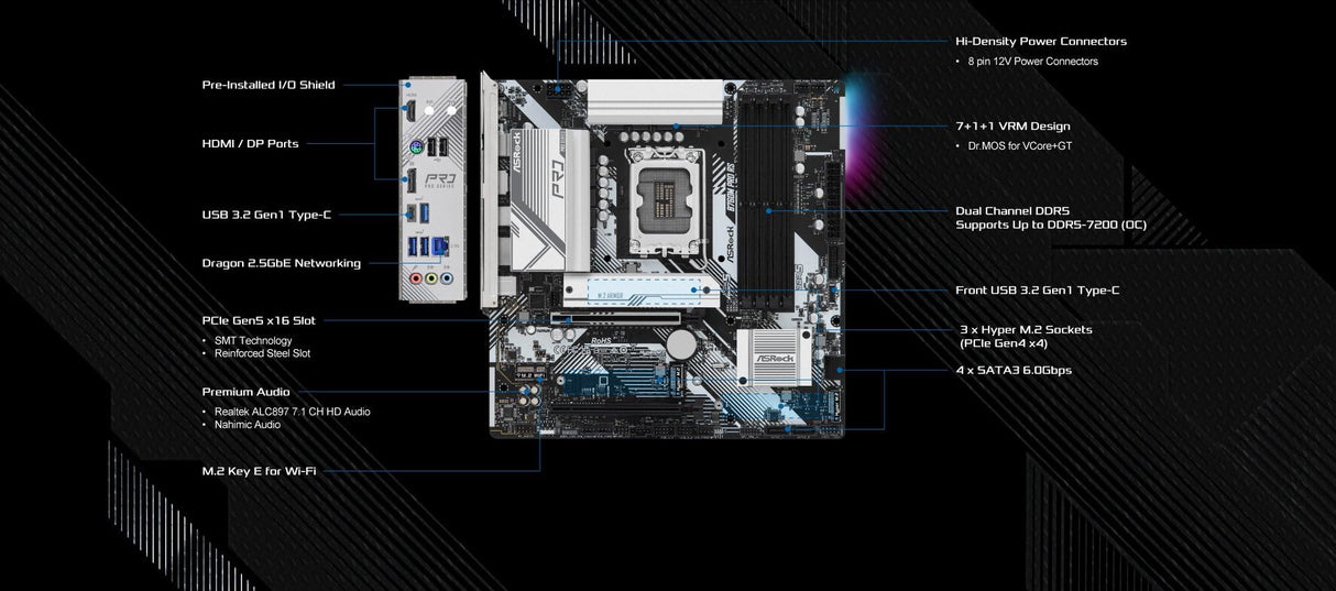 ASRock B760M Pro RS/D5 mATX S1700 DDR5
