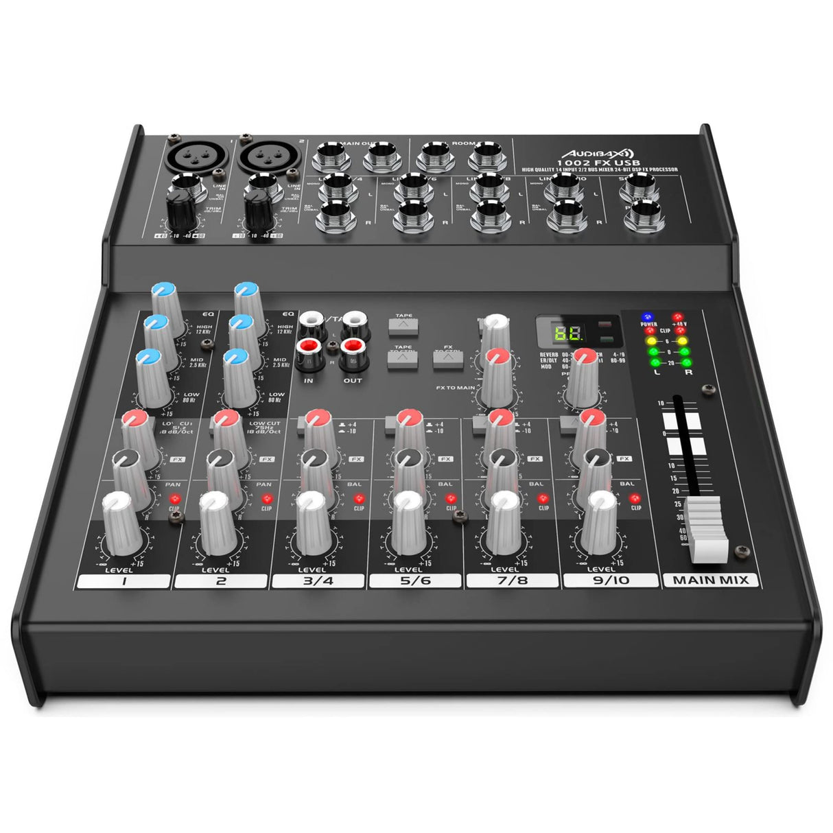 Audibax 1002 FX USB Mesa Mezclas 10 Canales con Efectos y USB