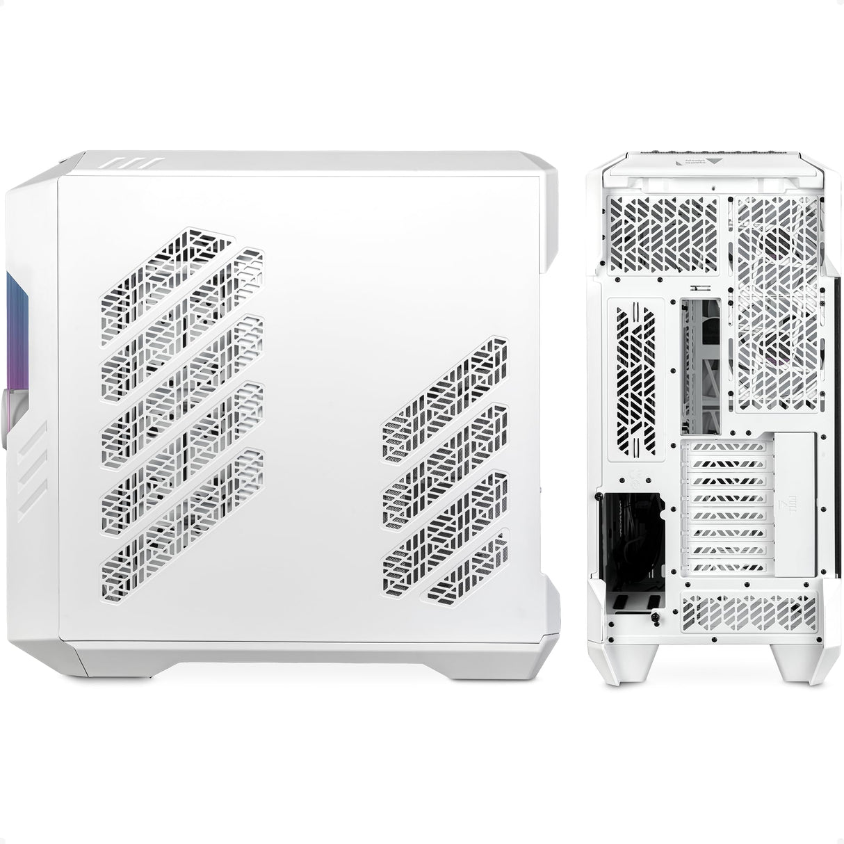 Cooler Master HAF 700 EVO White Caja PC – Full-Tower, Admite E-ATX, 5 Fans, Soportes de Radiador Giratorios, Refrigeración High-Airflow, Pantalla LCD Real-Time, Aspas ARGB Edge-Lit, Panel Lateral TG
