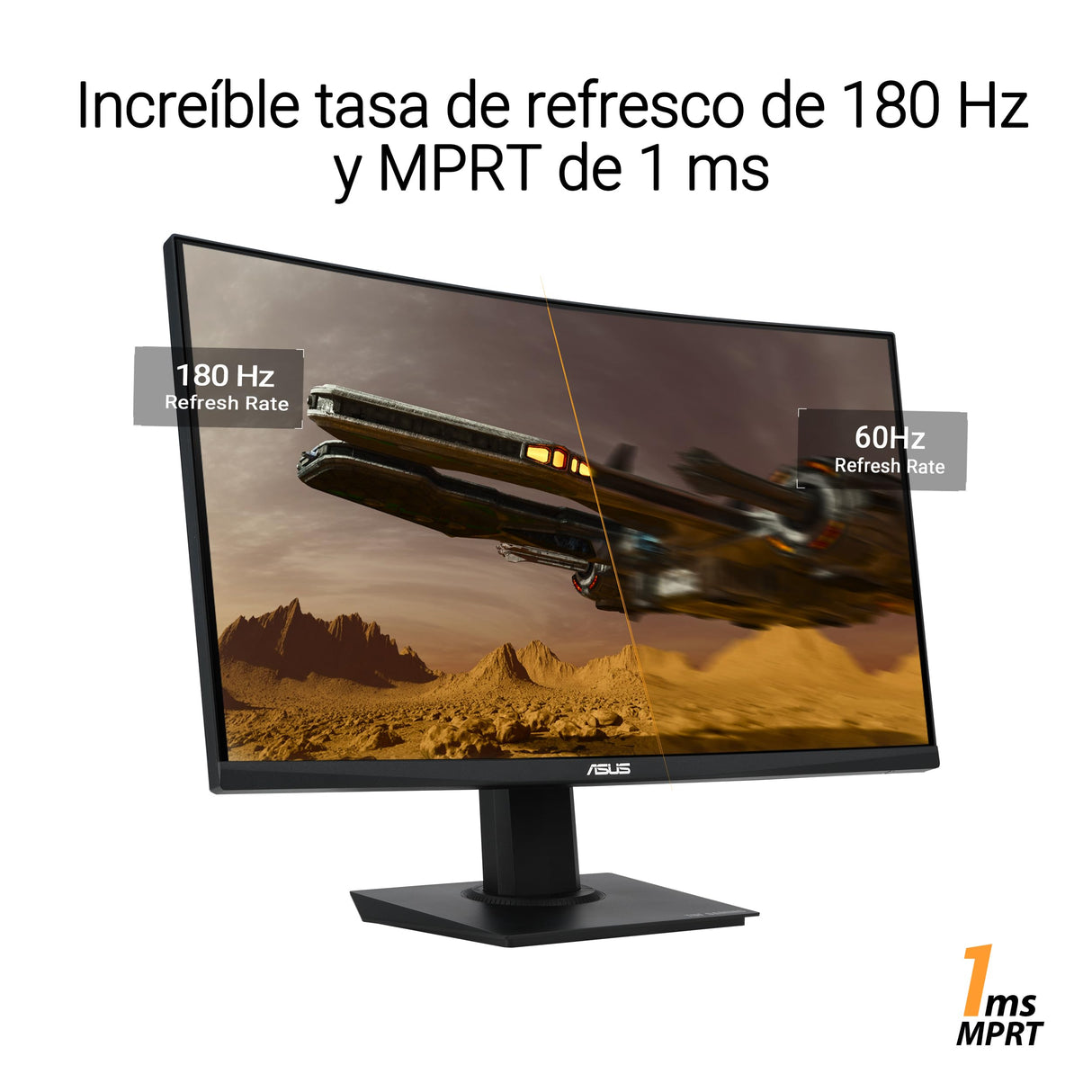 ASUS TUF Gaming VG24VQER - Monitor Gaming de 24 Pulgadas, Full HD, Curvo, 180 Hz, ELMB Sync, FreeSync, 1 ms MPRT, DisplayWidget Center