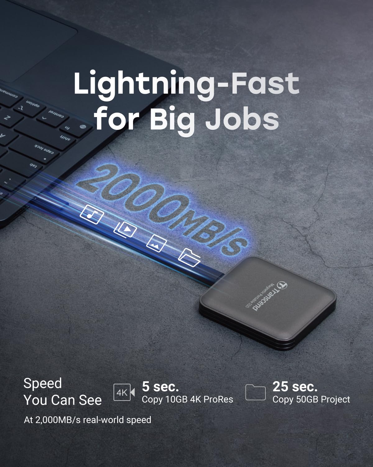 Transcend USB20Gbps Magnetic Portable SSD TS4TESD420G