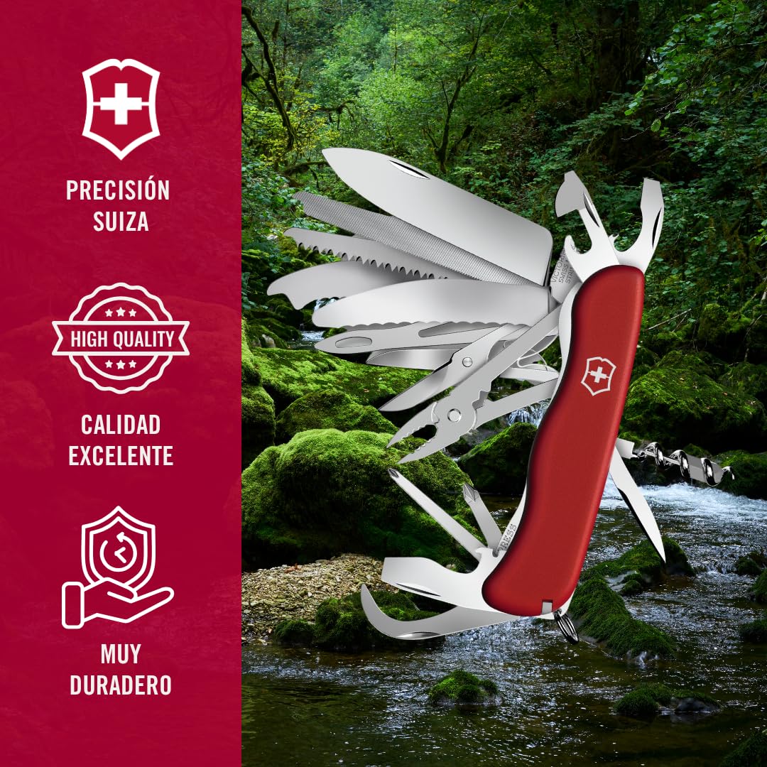 Victorinox Work Champ XL, Navaja Multiuso Suiza, Cuchillo bolsillo, Regalo, 31 Funciones, Hoja grande, Sacacorchos, Bloqueable
