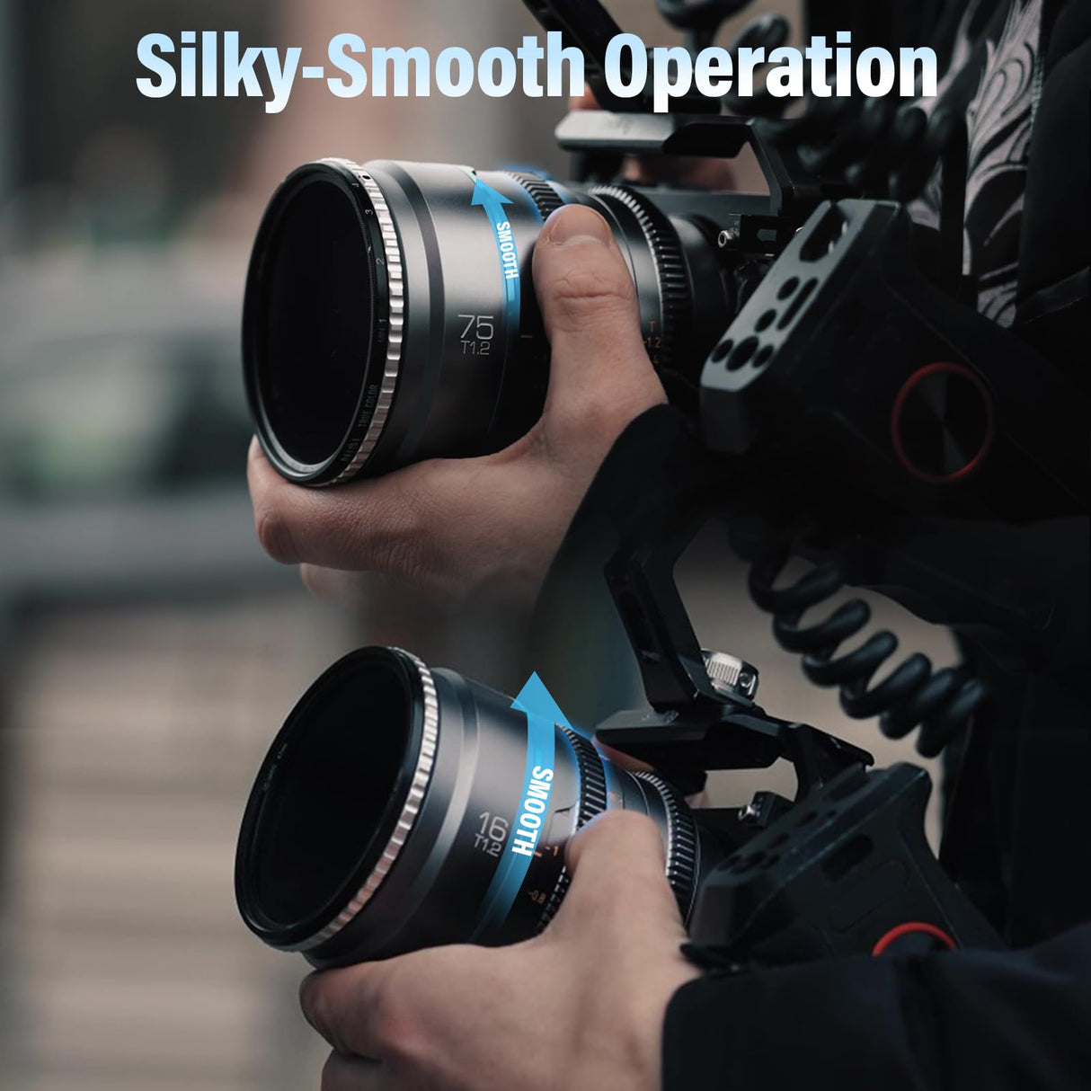 SIRUI Night Walker Lente de Cine con Enfoque Manual Set, 16mm, 75mm, Lente de Gran Apertura T1.2 con Montura S35 para X Montura Cameras, para X-H2/H2S, XT-4, XT-3,X-S10 (MS-2SXG, X Montura, Gris)