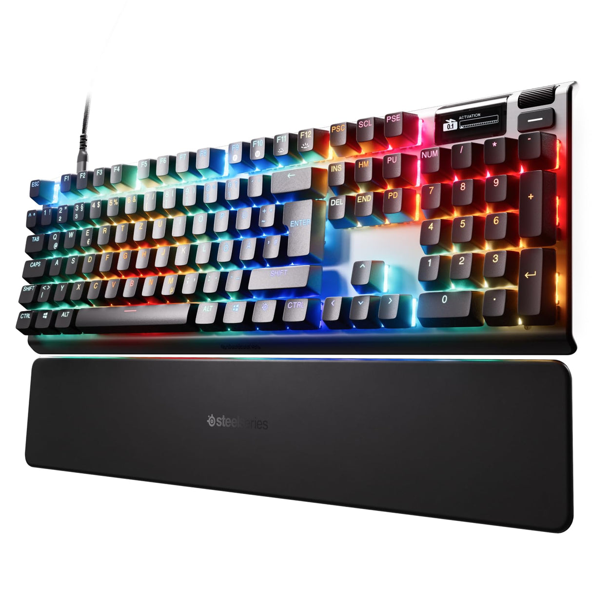 SteelSeries Apex Pro Gen 3 - Teclado Gaming HyperMagnetic - Interruptores OmniPoint 3.0 - Accionamiento Ajustable - Rapid Trigger - Preajustes - Modo protección - Rapid Tap - USB-C - DE Layout QWERTZ