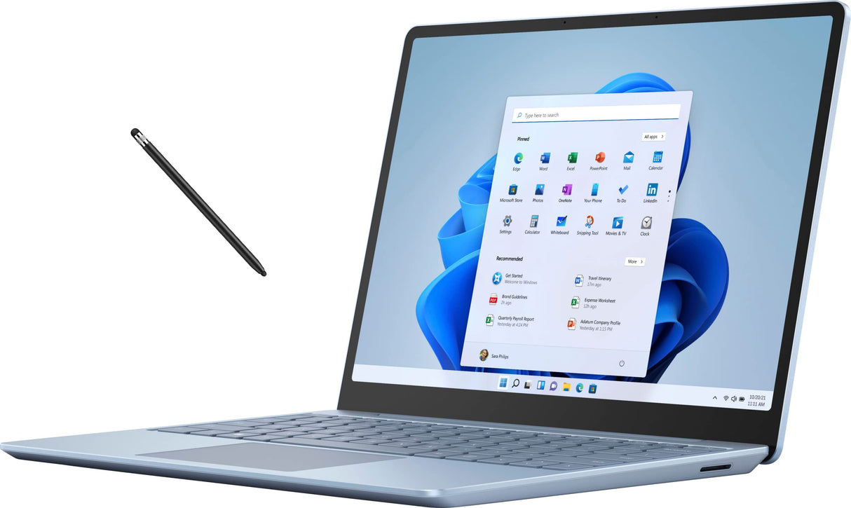 Microsoft Surface Laptop Go 2 12.4 Pulgadas, Pantalla táctil, gráficos Intel UHD, Intel i5-1135G7, 4 GB de RAM, Memoria Flash eMMC de 64 GB, Azul Hielo, con lápiz Capacitivo MTC