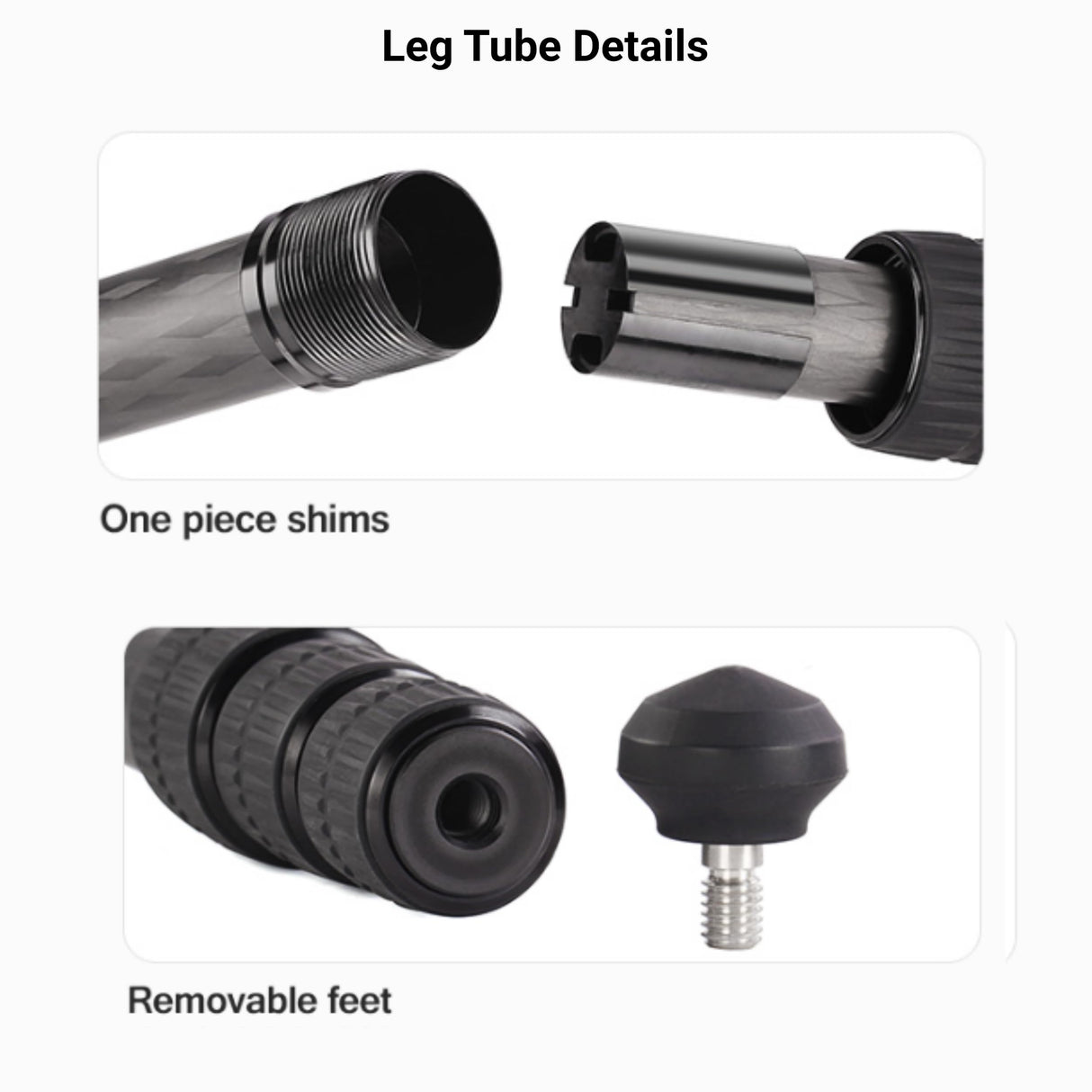 Leofoto - Monopod de Carbono - Extremadamente Fuerte - Capacidad de Transporte: 18 kg - Altura Máx. 165 cm (sin Cabeza de Bola) - Ligero - MP-284C