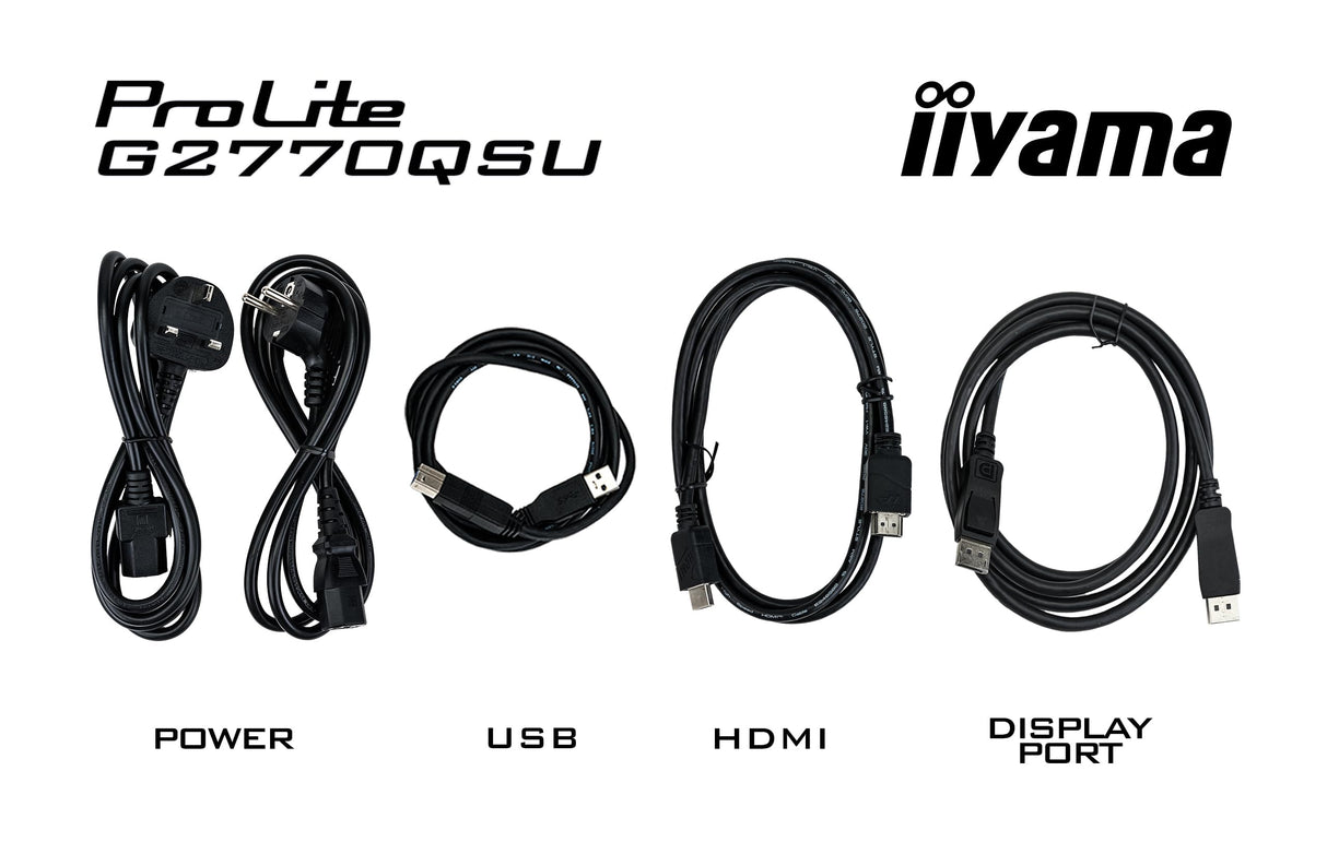 Écran PC - IIYAMA - G2770QSU-B6 - 27 QHD - Fast IPS - 180Hz - 0,2ms - HDMI/DP/USB HUB - Haut-parleurs - Noir