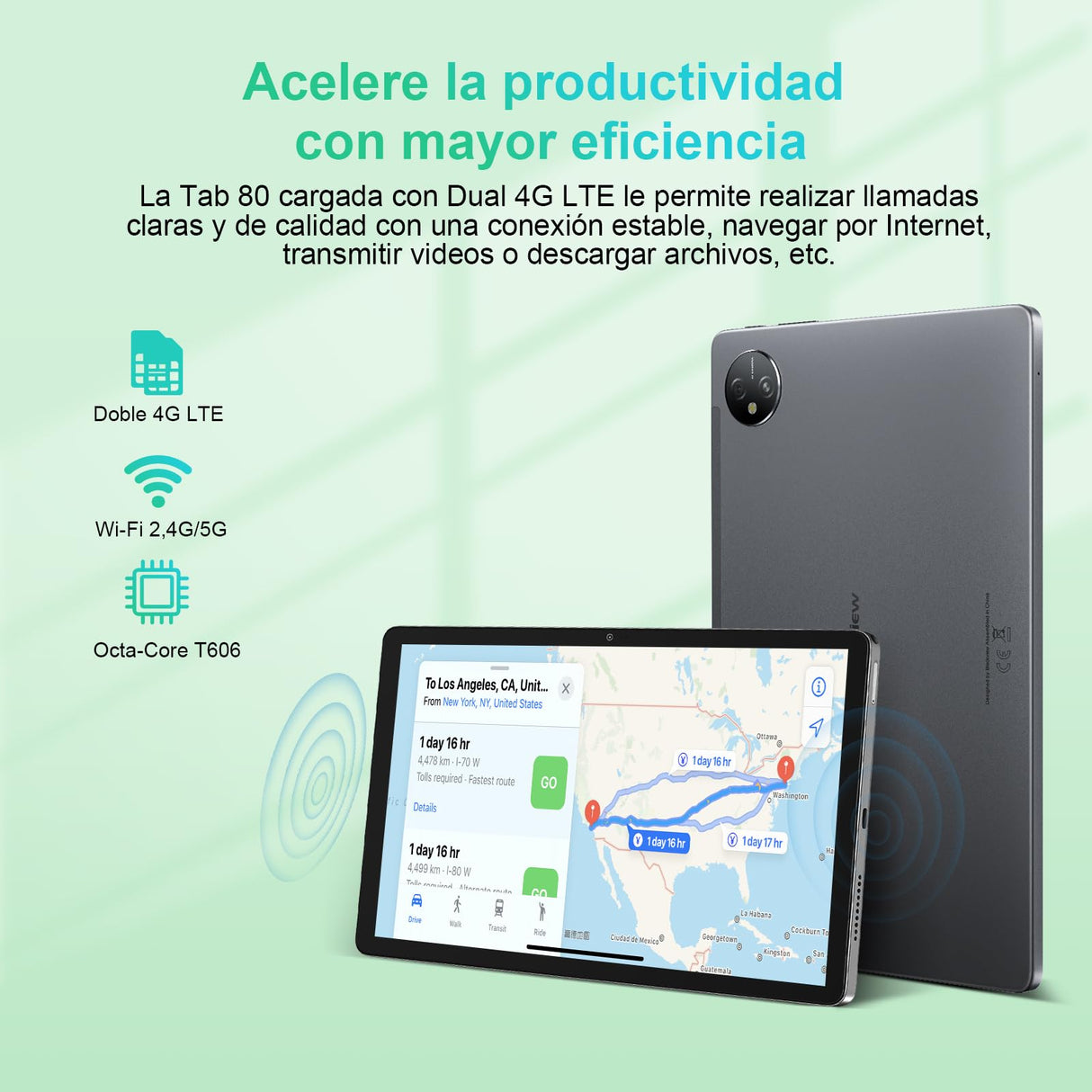 Blackview Tablet 10 Pulgadas Android 13 Tab80 16GB RAM+128GB ROM(1TB TF), 4G LTE&5G WiFi Tablet, Tableta 7680mAh, 13MP+8MP, Widevine L1, Octa Core, GMS, GPS, Bluetooth 5.0
