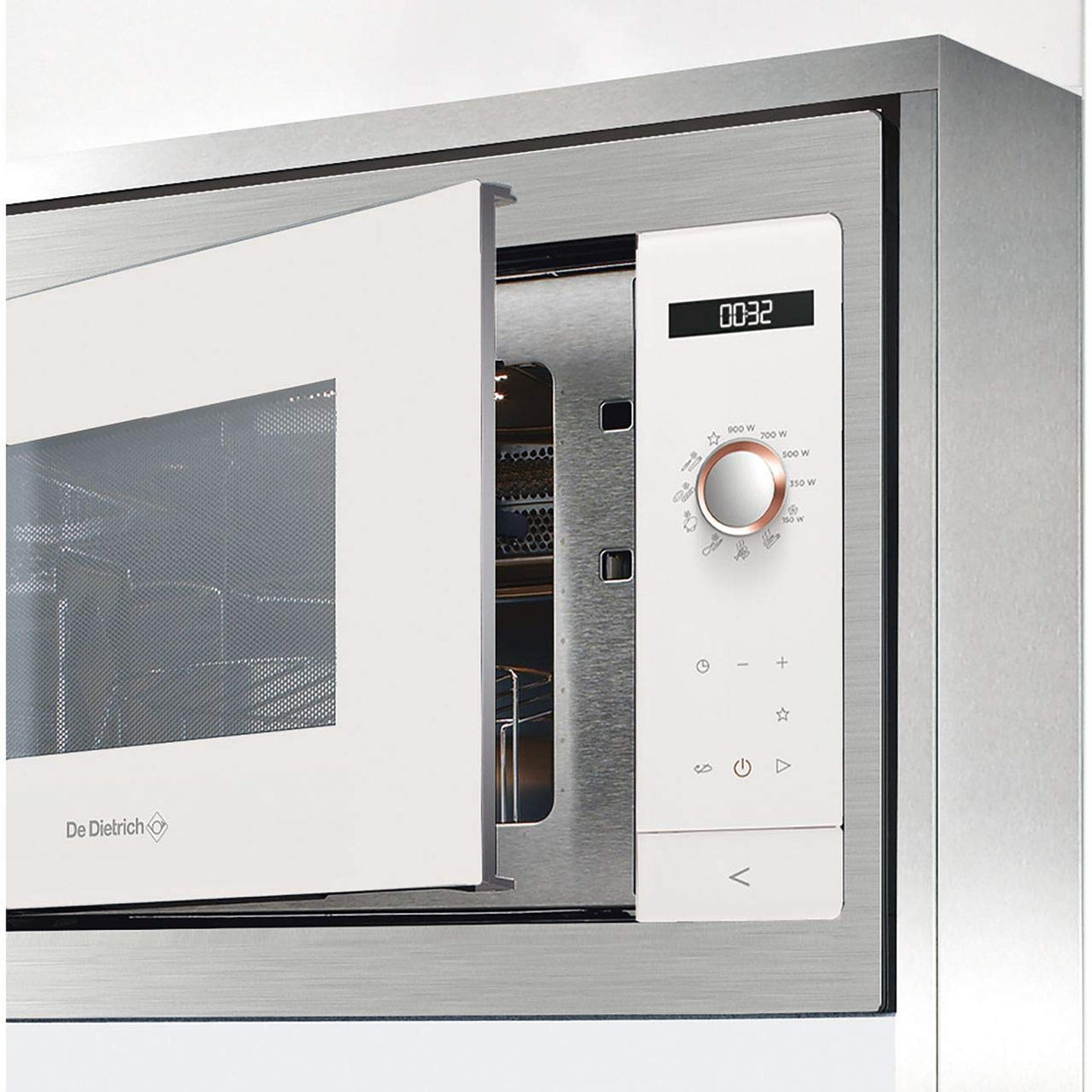 De Dietrich DME7121W - Microondas (Integrado, Solo microondas, 26 L, Botones, Giratorio, Blanco, Botón)