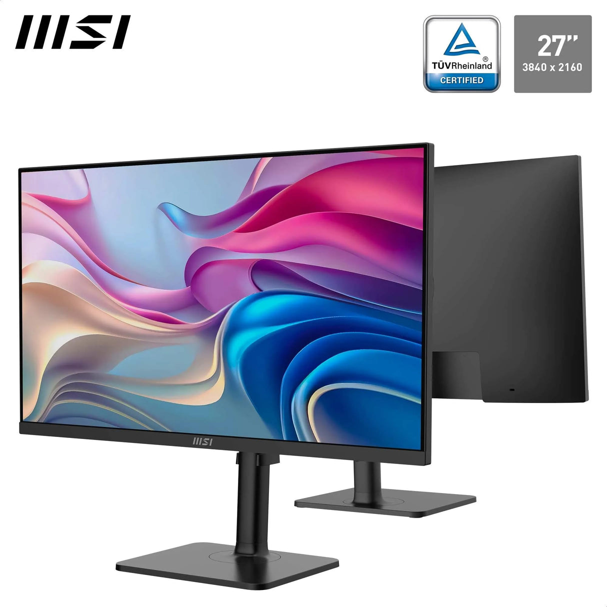MSI Modern MD272UPHG 27-Inch UHD Office Monitor - 3840 x 2160 IPS Panel, 60Hz, Eye-Friendly Screen, VESA Mountable, 4-Way Adjustable - HDMI 2.0b, DisplayPort 1.4a, Type-C, USB-B, USB-A