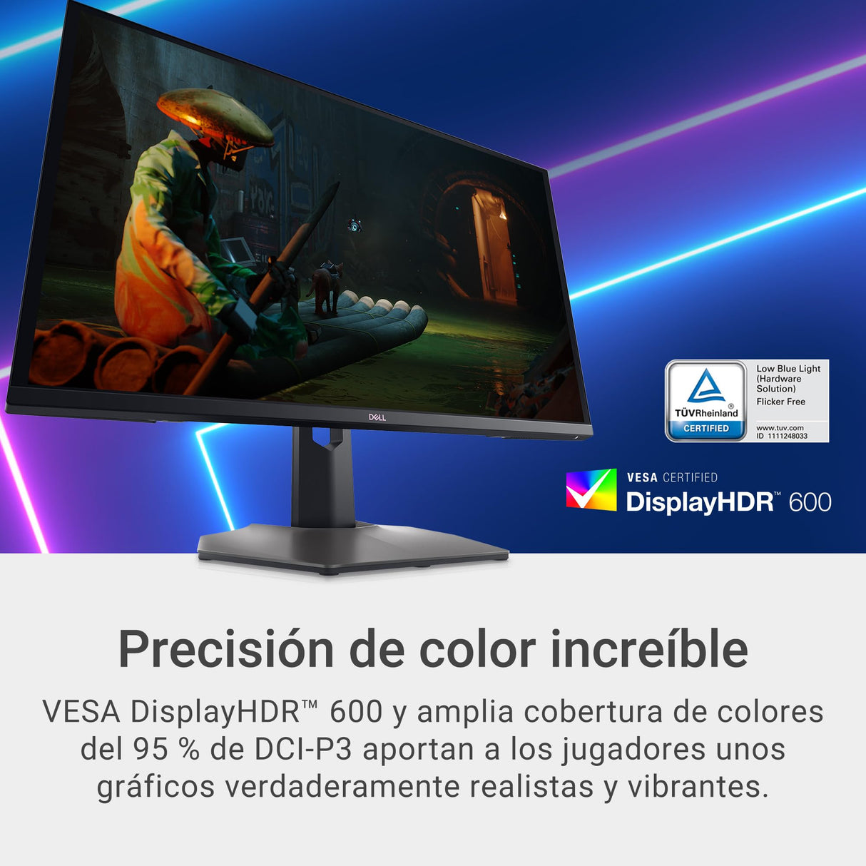 Dell G3223Q 32" 4K UHD (3840x2160) Monitor Gaming, 144Hz, Fast IPS, 1ms, AMD FreeSync Premium Pro, 95% DCI-P3, HDR 600, DisplayPort, 2x HDMI, 3x USB, Gris