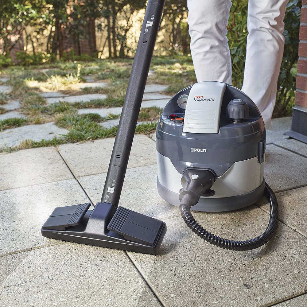Polti Vaporetto Eco Pro 3.0, Limpiador a Vapor con Caldera y Tapa de Seguridad, Potencia Máxima de la Caldera 2000 W, Depósito de 2 L, 9 Accesorios Incluidos, Made in Italy, Gris