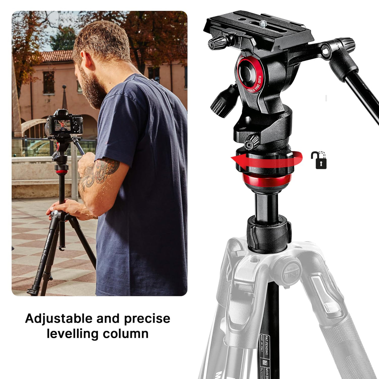 Manfrotto Befree Live Twist - Trípode de Viaje en Aluminio con Cierre de Rosca para Cámara Reflex, CSC, Cámaras Compactas - Para Contenido Creativo, Videos, Vlogging