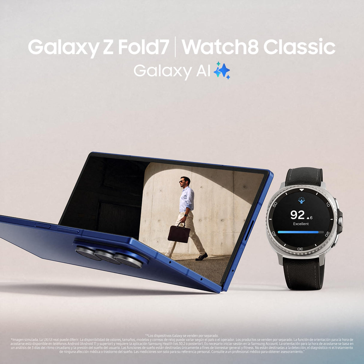 Samsung Galaxy Z Fold7 256GB - Galaxy AI, Ligero y Plegable, Pantalla Grande, Cámara 200MP, Memoria 12GB, Gris Plata, Garantía del Fabricante 3 Años + 1 año Extra (Versión Española)
