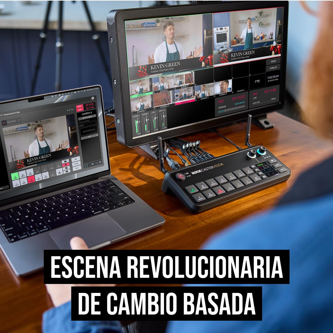 RØDE RØDECaster Video - Conmutador de vídeo profesional e interfaz de audio - Multi-cámara, 6 x entradas de vídeo (HDMI y USB), 1080p60, Escenas de múltiples fuentes