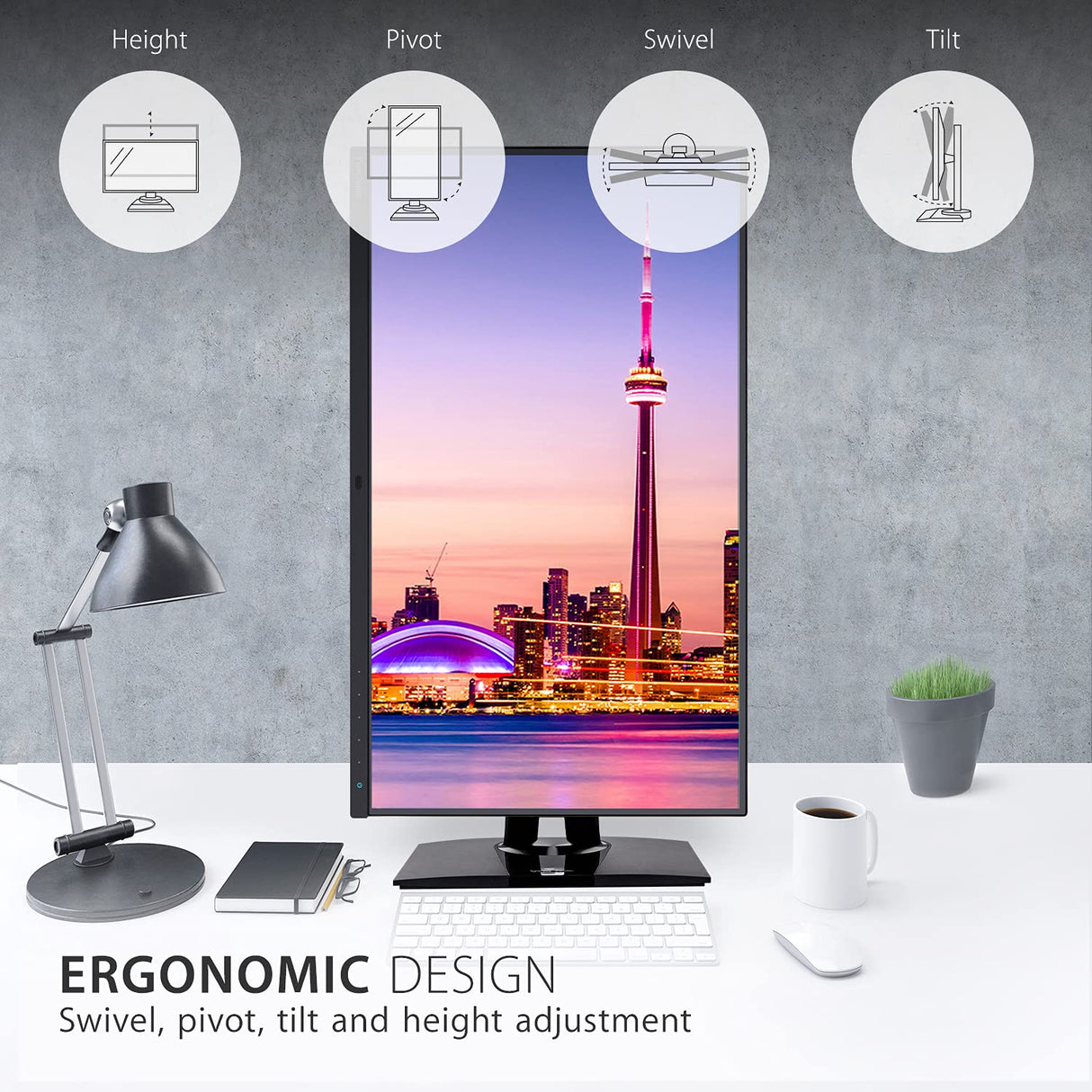 Viewsonic ColorPro VP2785-4K Monitor para Fotografía 27" pulgadas con función de calibración 4K, panel IPS, 99% AdobeRGB, PIVOT, HDR10, USB-C, negro