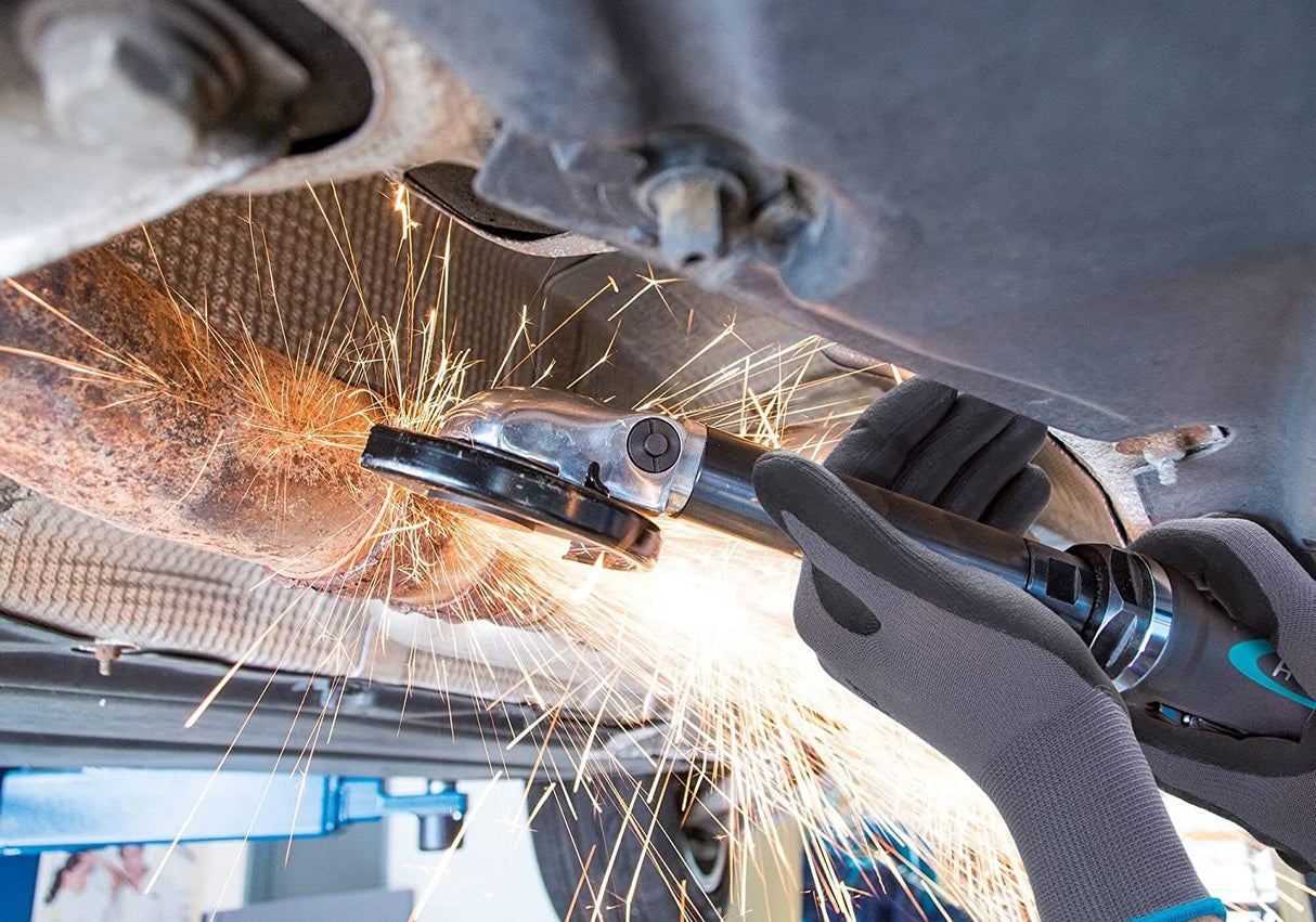 Amoladora de profundidad HAZET 9033P-8 I altura total baja de 50 mm, para discos de corte de 100 x 1 x 10 mm I herramienta práctica para cortar chapa y acero