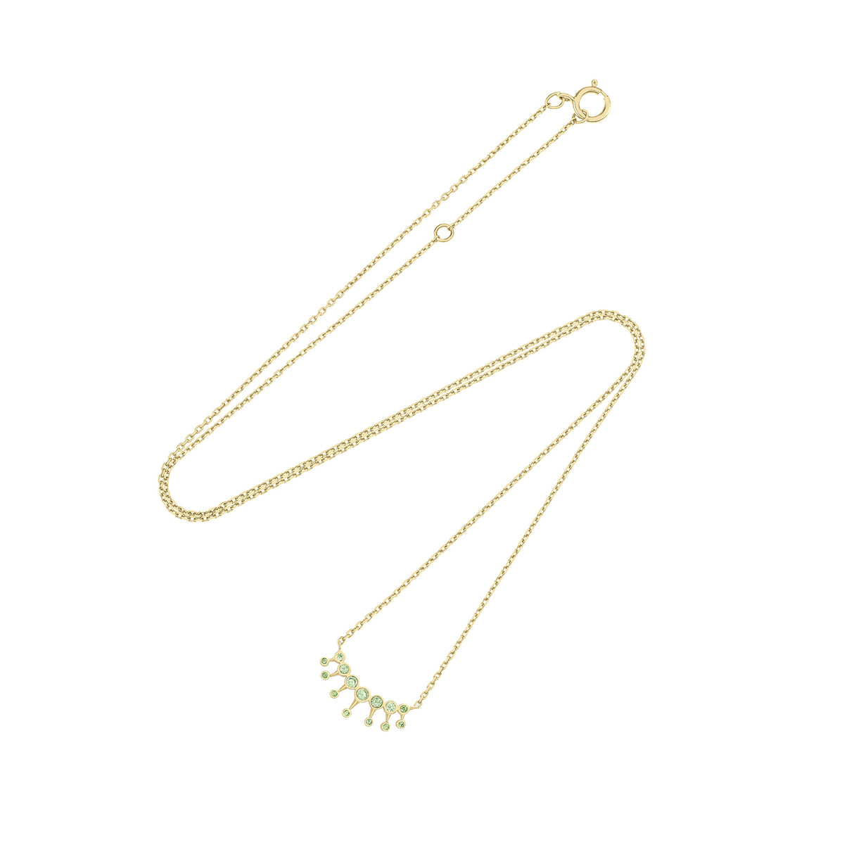 Celine d'Aoust Collar de Mujer Oro Amarillo 14 k (585) Tsavorita Verde Redondo 42cm