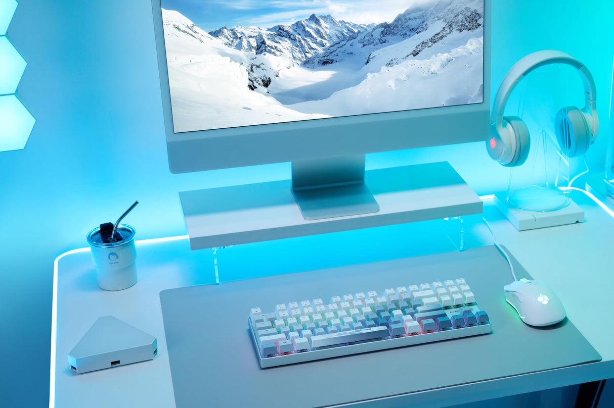CHERRY MX 8.2 TKL Wireless XAGA, Teclado Gaming Inalámbrico sin Bloque Numérico, Disposición Alemania (QWERTZ), Bluetooth, 2,4 GHz & Cable, Switches MX2A RED, Blanco