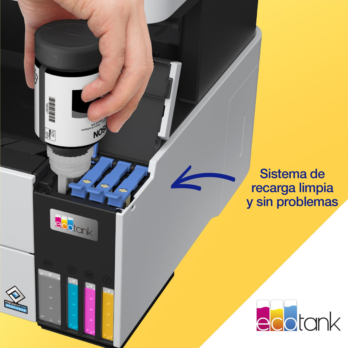 Epson EcoTank ET-5170, Impresora Alto Rendimiento Wifi A4 Multifunción con Impresión Doble Cara Automática, Imprime / Escáner / Copiadora / Fax