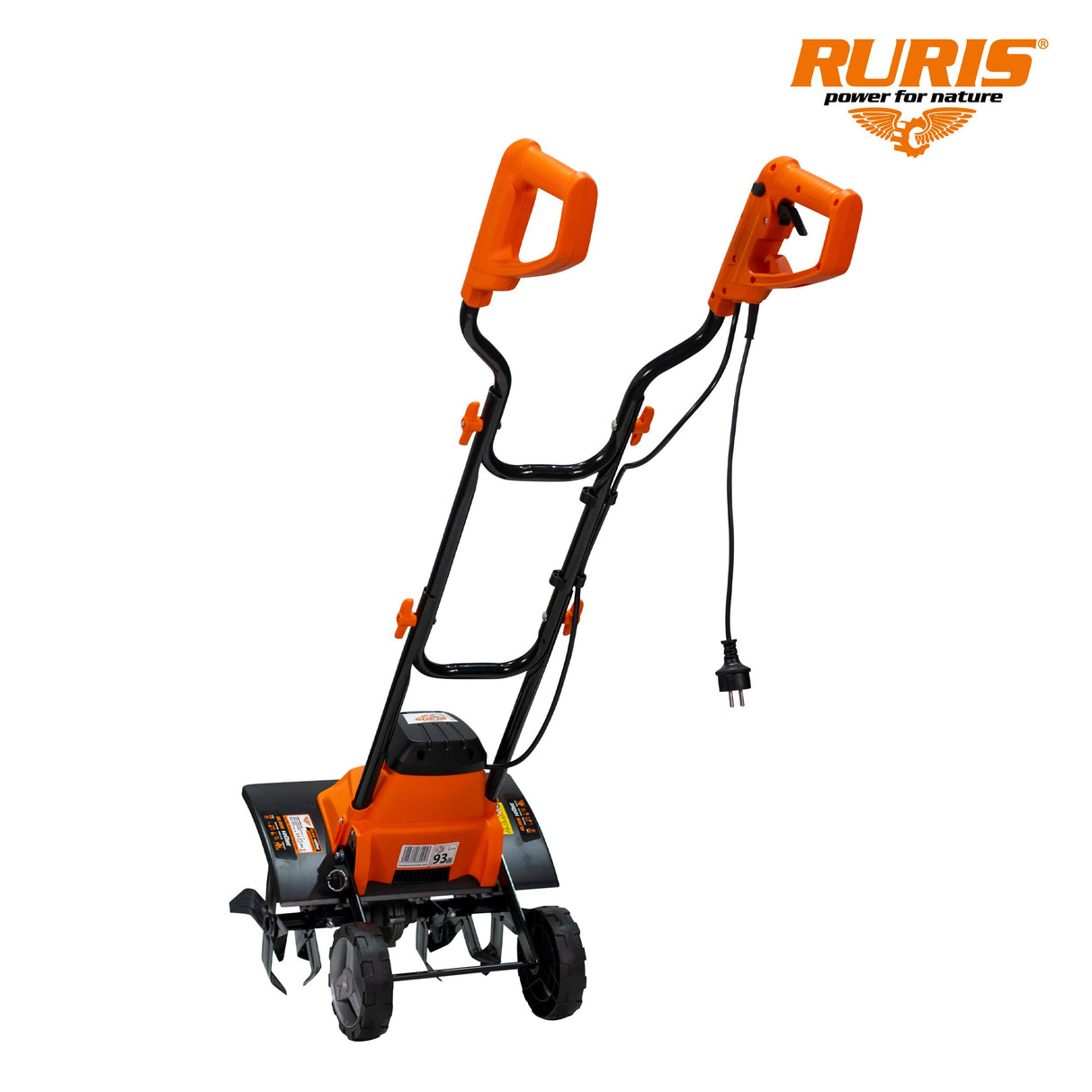 RURIS Motobinadora eléctrica 120RE - 1200W, Ancho 400 mm, Profundidad 220 mm, 24 Cuchillos, Freno electrónico, 2 Ruedas, Ligera y silenciosa