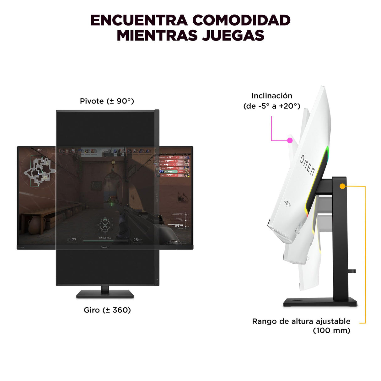 HP OMEN Transcend 32 - Monitor Gaming 4K UHD QD-OLED (31.5") 240Hz, USB-C 140W, DisplayHDR True Black 400, tasa de Respuesta 0,03ms - Blanco
