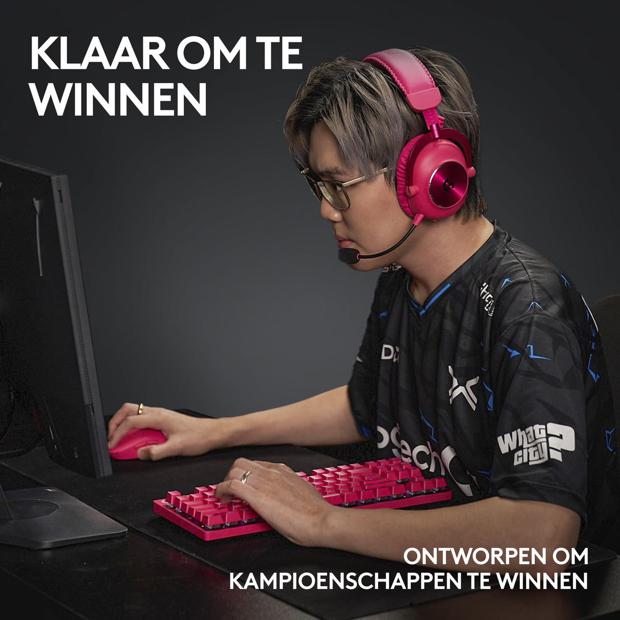 Logitech G Pro X TKL Lightspeed, Teclado inalámbrico para Gaming - Magenta - FRA - Tactile