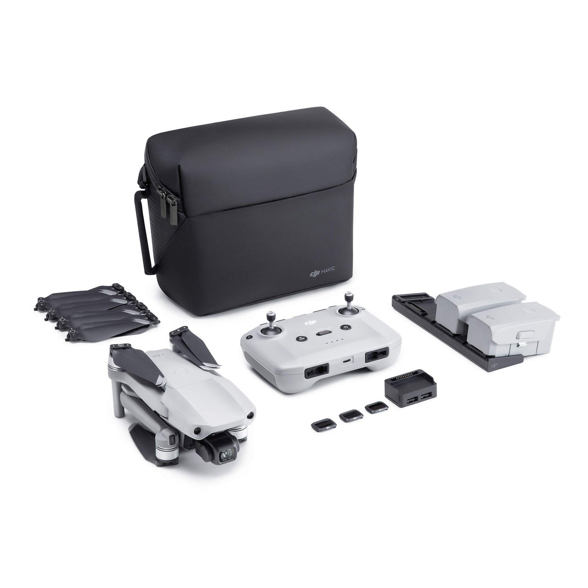 DJI Mavic Air Combo 2 Pack Drone Quadcopter UAV con Cámara de 48MP 4K Video 1/2 pulgadas CMOS Sensor de Cardán de 3 Ejes, Sin Tarjeta, Sin Care Refresh, Tiempo de Vuelo 34 min, ActiveTrack 3.0, Gris