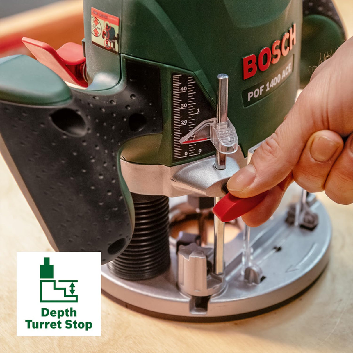 Bosch Home and Garden POF 1400 ACE Fresadora de Superficie, 1400 W, en Maletín