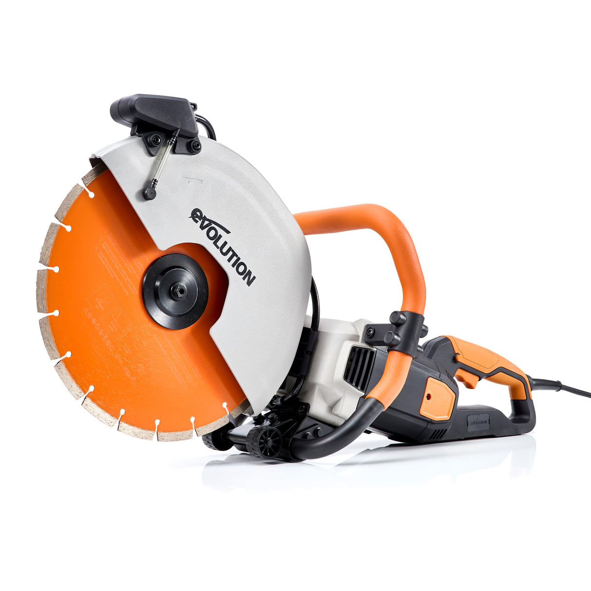 Evolution Power Tools R350DCT - Sierra de hormigón, sierra de corte, para cortar hormigón, piedra, ladrillo, tejas y más, cortador de disco eléctrico de 350 mm, hoja de diamante premium, 230 V, 350 mm