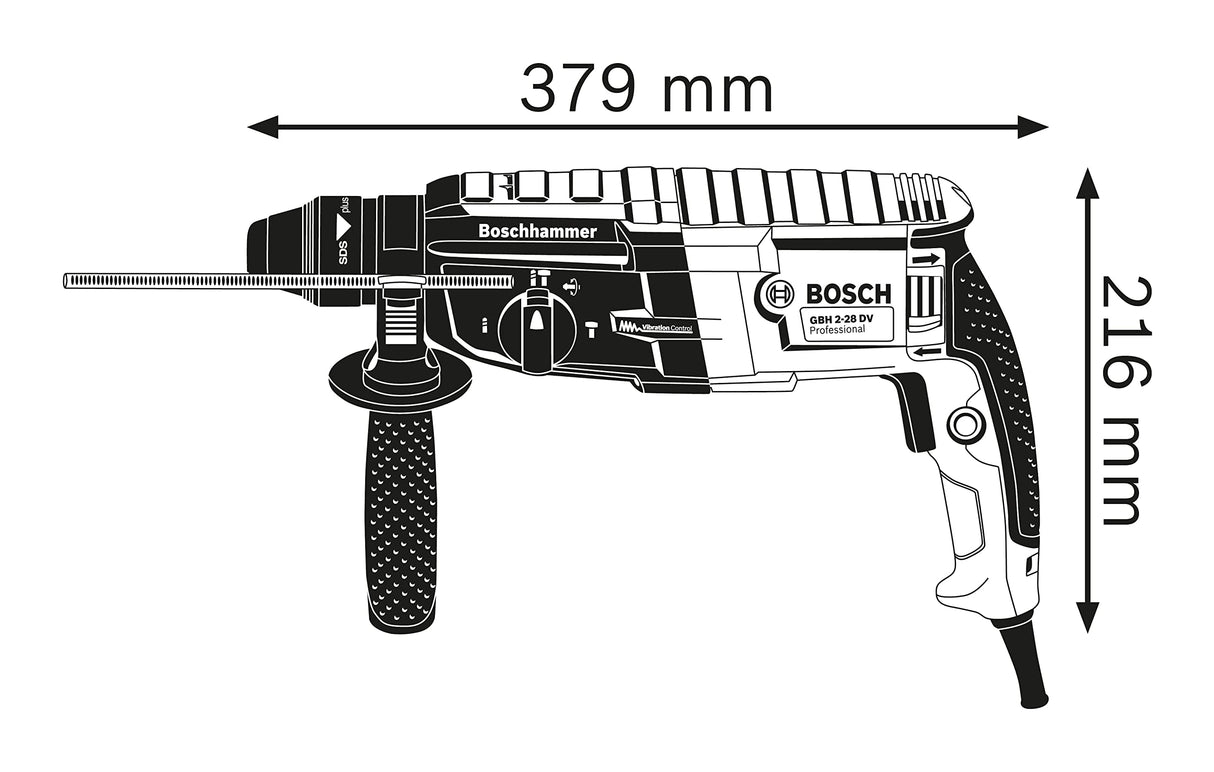 Bosch Professional GBH 2-28 - Martillo perforador combinado (3,2 J, Ø máx. hormigón 28 mm, SDS plus, en maletín)