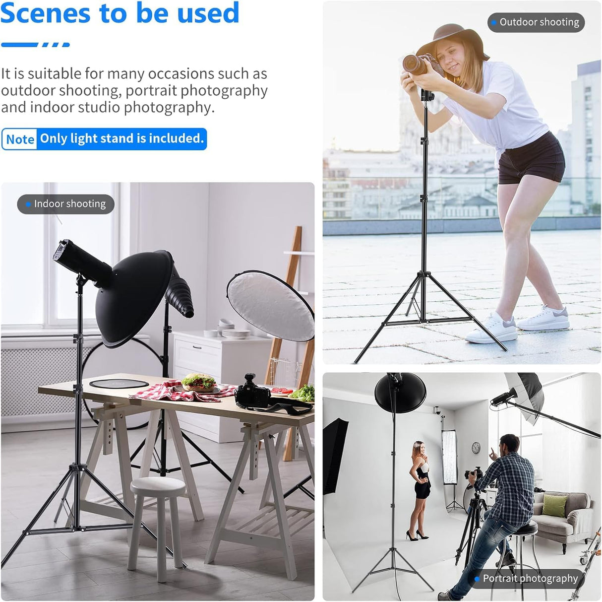 NEEWER Fotografía Soporte de Luz 92-200cm RegulableTrípode Robusto para los Reflectores Softboxes Luces Paraguas Capacidad de Carga:8kg