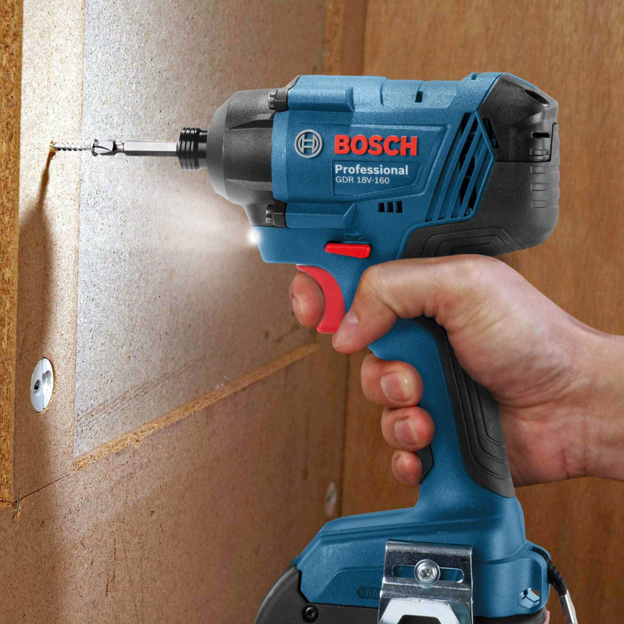 Bosch Professional 18V System GDR 18V-160 - Atornillador de impacto a batería (160 Nm, sin batería, en L-BOXX)