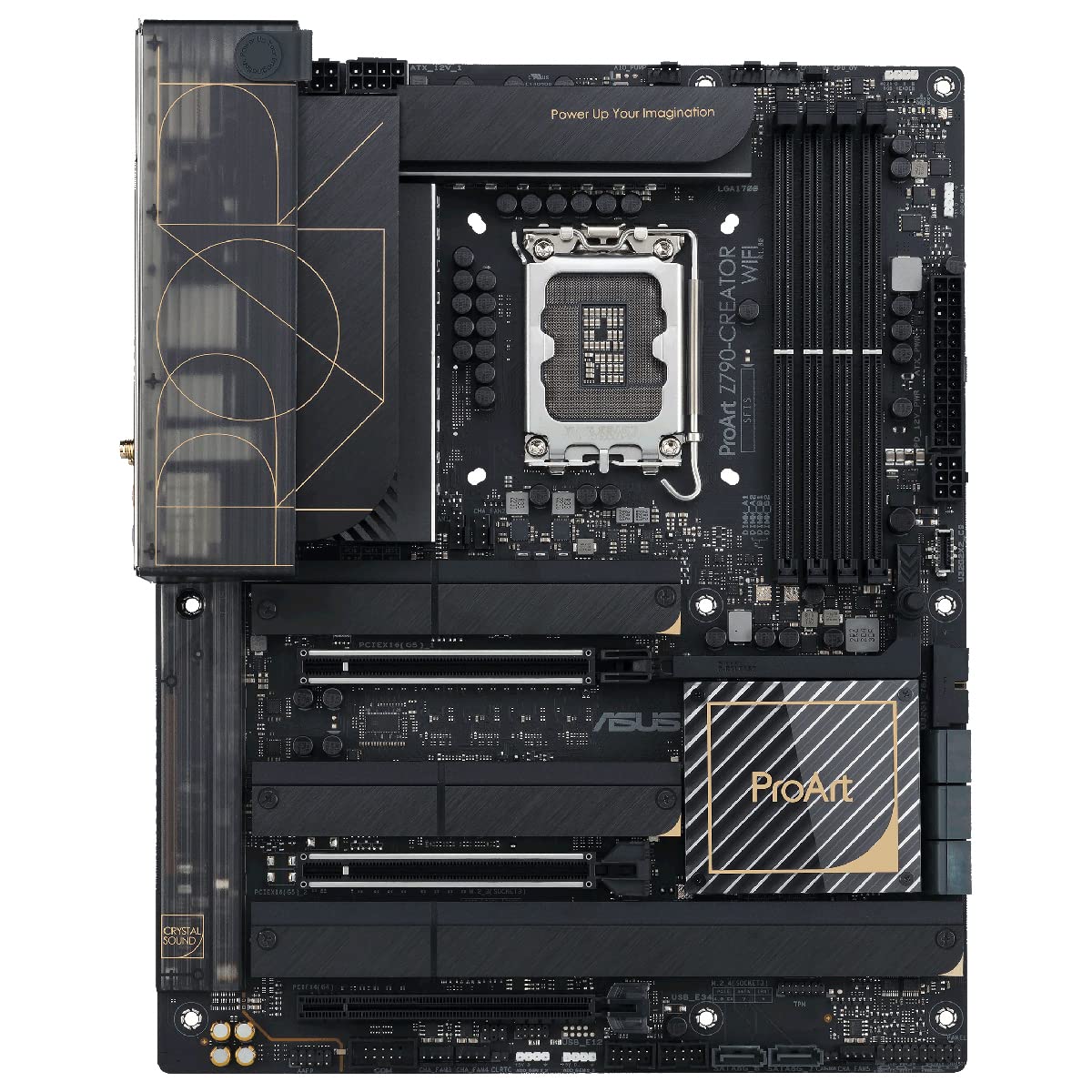 ASUS ProArt Z790-Creator WiFi - Placa Base ATX Intel Z790 (LGA1700) (VRM de 16+1 Fases (70A), PCIe 5.0, DDR5, Thunderbolt 4 (USB4), Ethernet 10 GB y 2,5 GB, WiFi 6E, Cuatro PCIe 4.0 M.2)