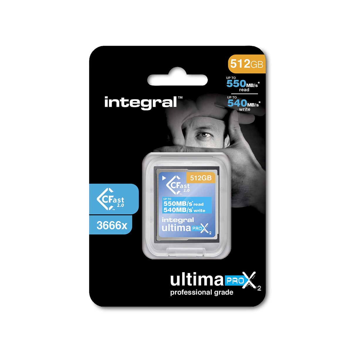 Integral Tarjeta CFast 2.0 de 512 GB de Alto Rendimiento, de Integral, con una Velocidad de Lectura de hasta 550 MB/s y una Velocidad de Escritura de hasta 540 MB/s
