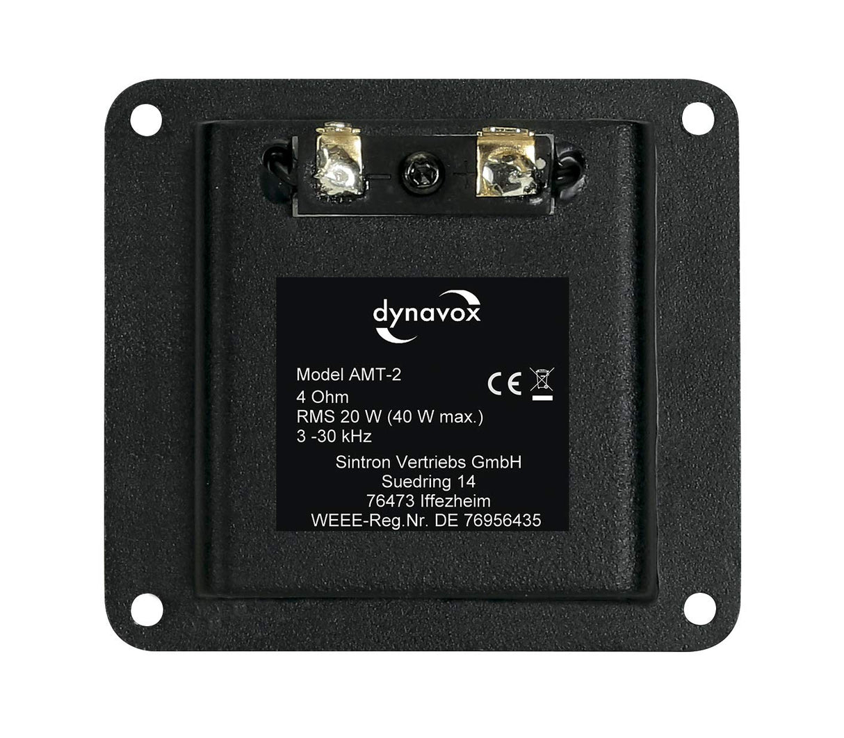 Dynavox AMT-2 Air Motion Transformer, Tweeter de Gama Alta con pequeñas Dimensiones de Montaje, Panel Frontal de Aluminio Negro