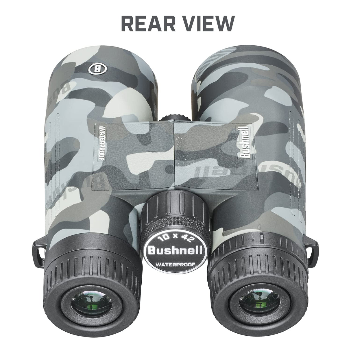 Bushnell Prismáticos Impermeables IPX7 Multiusos 10x42 con Lentes Totalmente revestidas y Armadura de Goma Duradera en Camuflaje Negro BBC1042W