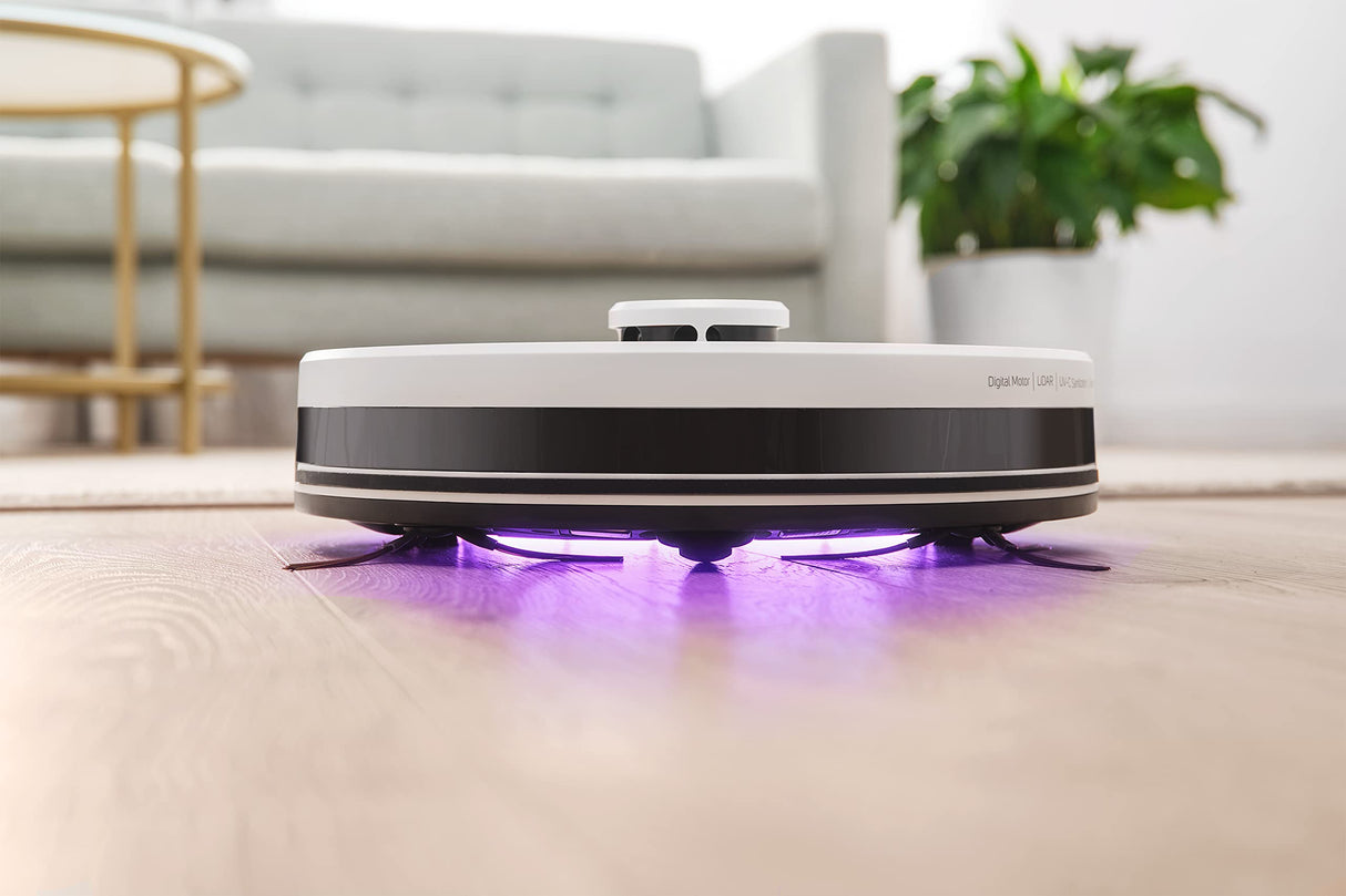 Sencor Robot Aspirador y Fregasuelos, Lámpara de Desinfección UVC, WiFi con Aplicación, Cartografía en 5 Pisos con Planificación Inteligente, Navegación Láser Precisa, Detección de Obstáculos, 120min