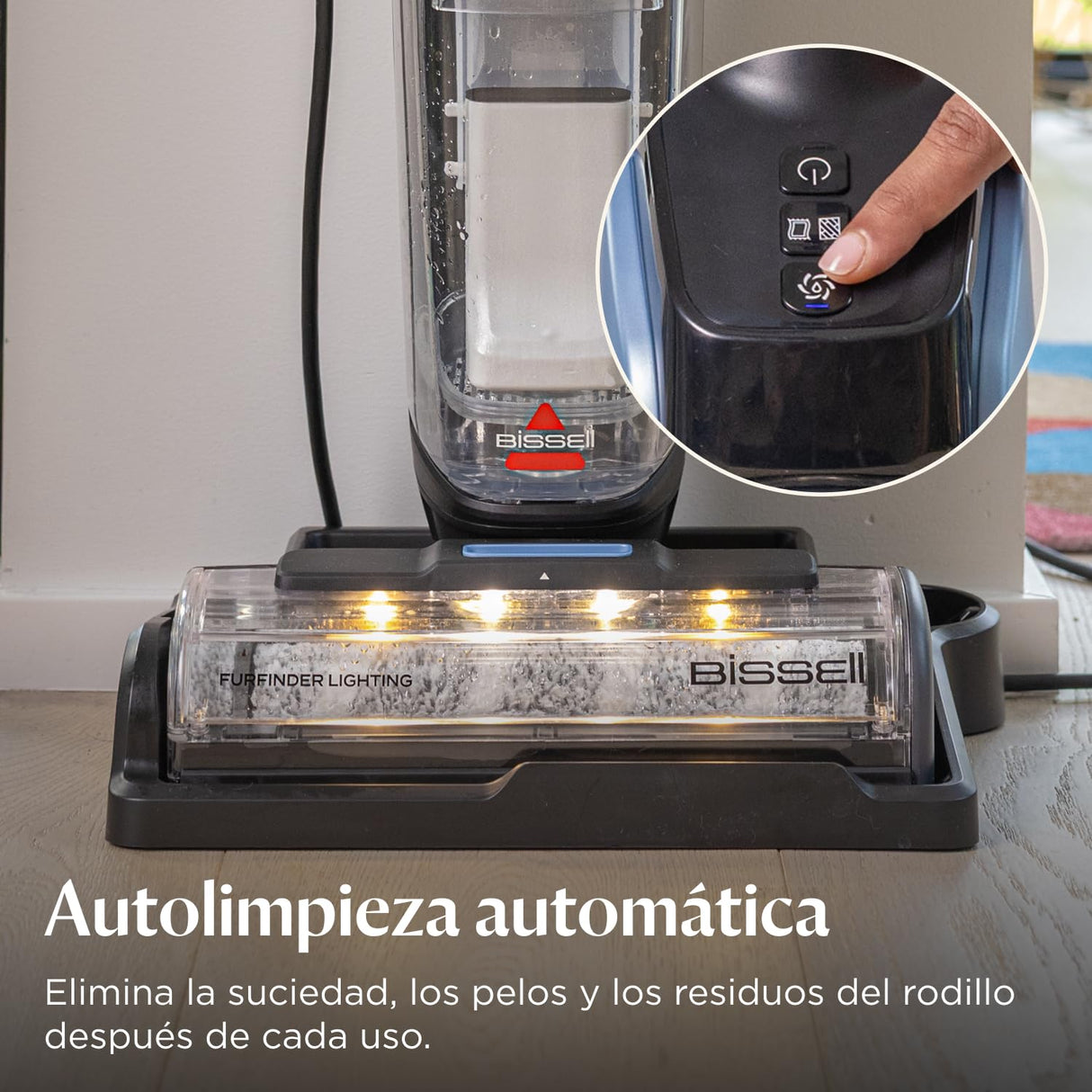 BISSELL CrossWave EdgeFind, aspirador de mano en seco y húmedo, limpieza potente de suciedad de mascotas, aspiradora en húmedo con tecnología ZeroGap, aspiradora para fregar, multisuperficie, 4159N