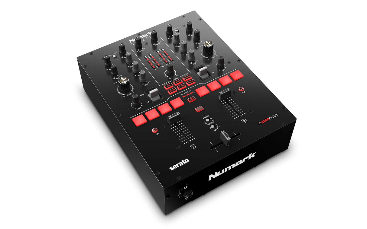 Numark Scratch - Mezclador de DJ, dos canales scratch para Serato DJ Pro, Crossfader Innofader, licencia DVS, 6 selectores de efectos de acceso directo, performance pads, 24 bits calidad de sonido