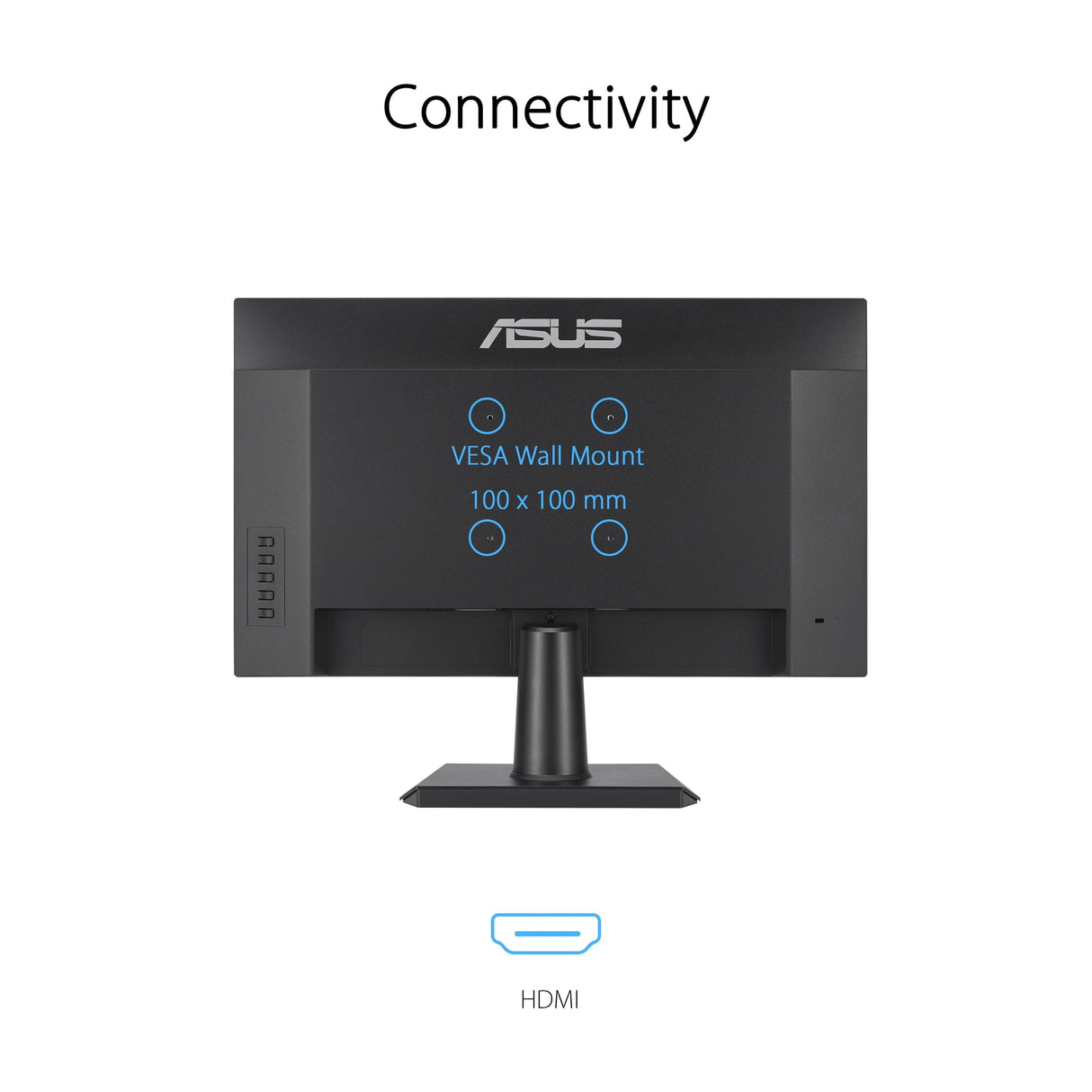 ASUS Monitor VA27EHF Eye Care Gaming 27" (IPS, Full HD, sin marcos, 100 Hz, sincronización adaptativa, MPRT de 1 ms, HDMI, luz azul baja, sin parpadeos, montaje en pared)