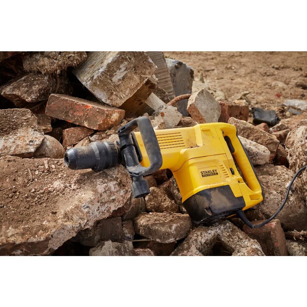 STANLEY FATMAX Martillo Demoledor SDS-MAX 10Kg 1.600W, Energía de Impacto 5-15J, Control de Velocidad, Empuñadura Engomada, Incluye Maletín - SFMEH230K-QS