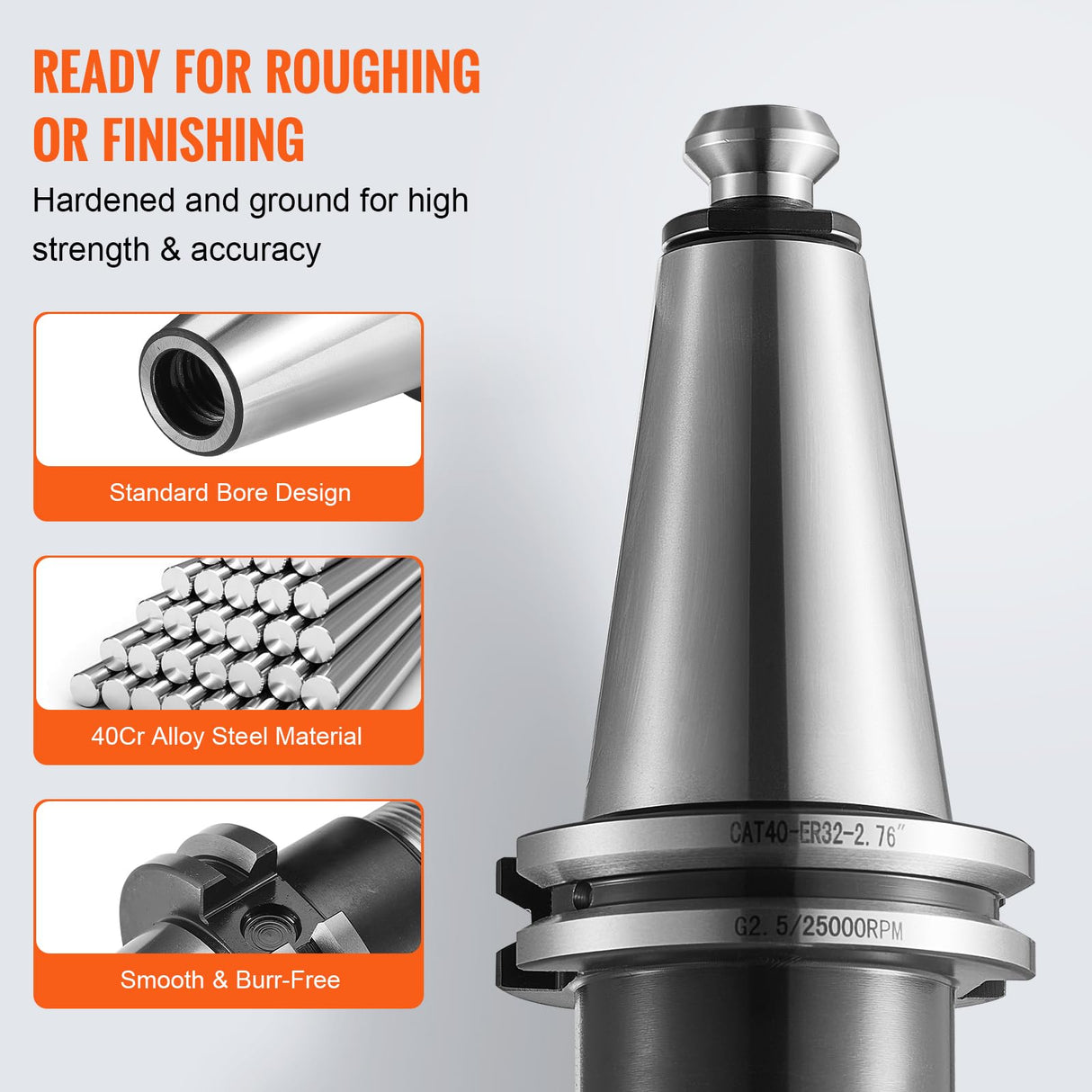 VEVOR Portabrocas CAT40 ER16/32, 35PCS, SLN FMB ER16/32 APU, Portaherramientas de Portabrocas de Acero con Resorte con 10 Pernos de Tracción 3 Llaves para Prensas de Taladro, Máquina Escariadora