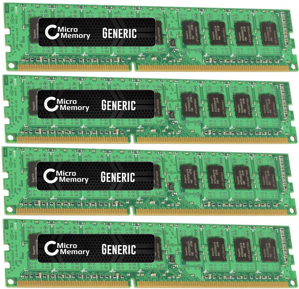 MicroMemory 32GB DDR3 1600MHz Módulo de Memoria ECC de 32 GB - Módulos de Memoria (32 GB, 4 x 8 GB, DDR3, 1600 MHz, Multicolor)