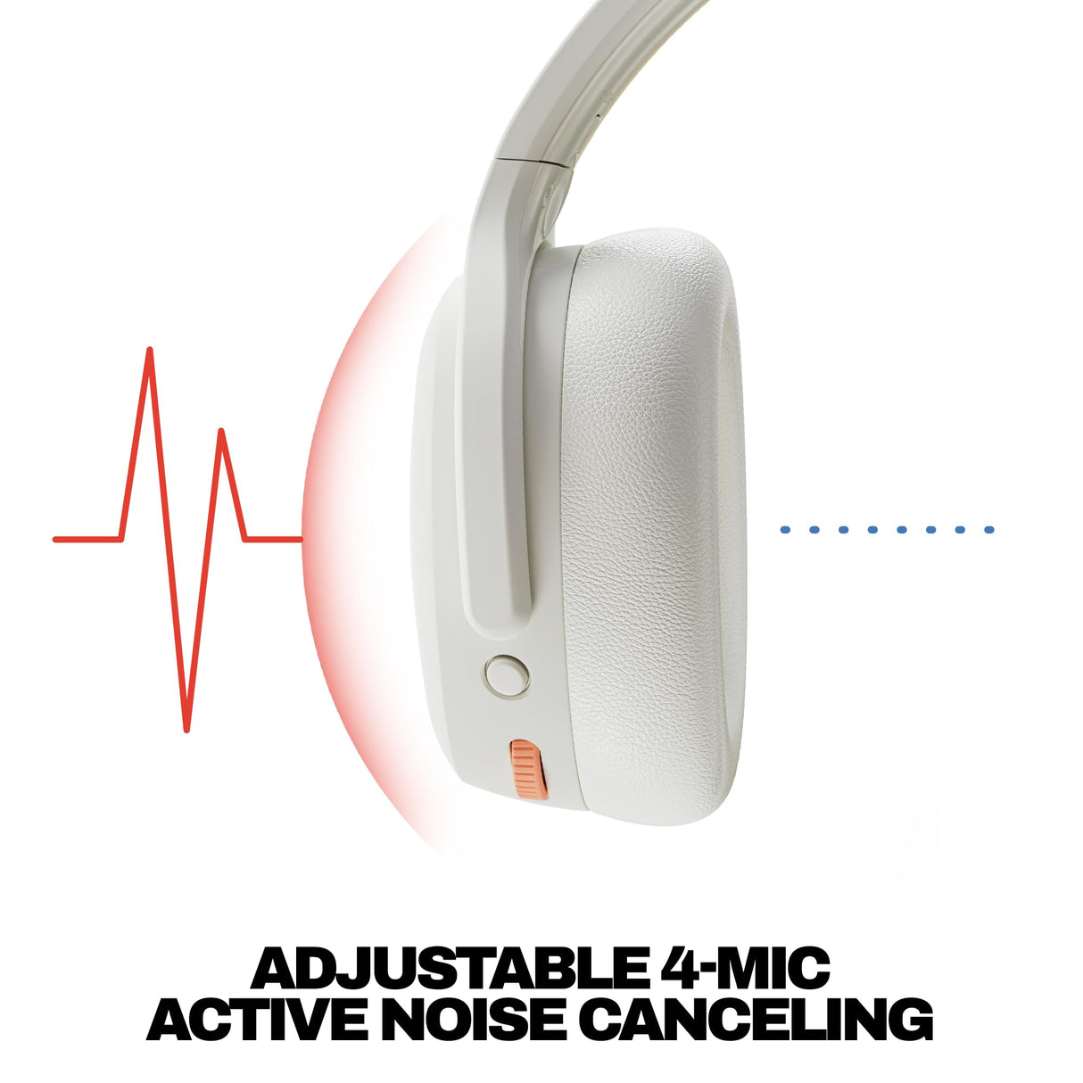 Skullcandy Crusher ANC 2 Cascos Over-Ear Inalámbricos con Cancelación de Ruido y Sensory Bass, Charging Cable, 50 h de Autonomía, Skull-iQ,Alexa Habilitada, Compatibles Dispositivos Bluetooth, Bone