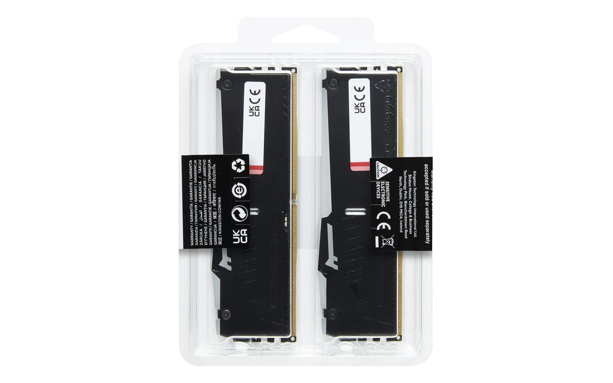 Kingston Fury Beast Negro RGB 64GB (2x32GB) 5200MT/s DDR5 CL40 DIMM Memoria Gamer para Ordenadores de sobremesa Kit de 2 AMD Expo/Intel XMP - KF552C40BB2AK2-64