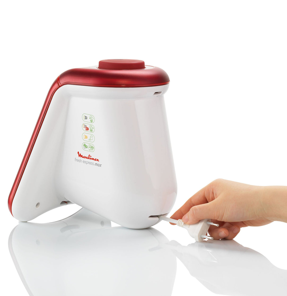Moulinex DJ8115 Picadora eléctrica multiusos, 260 W, color rojo y blanco