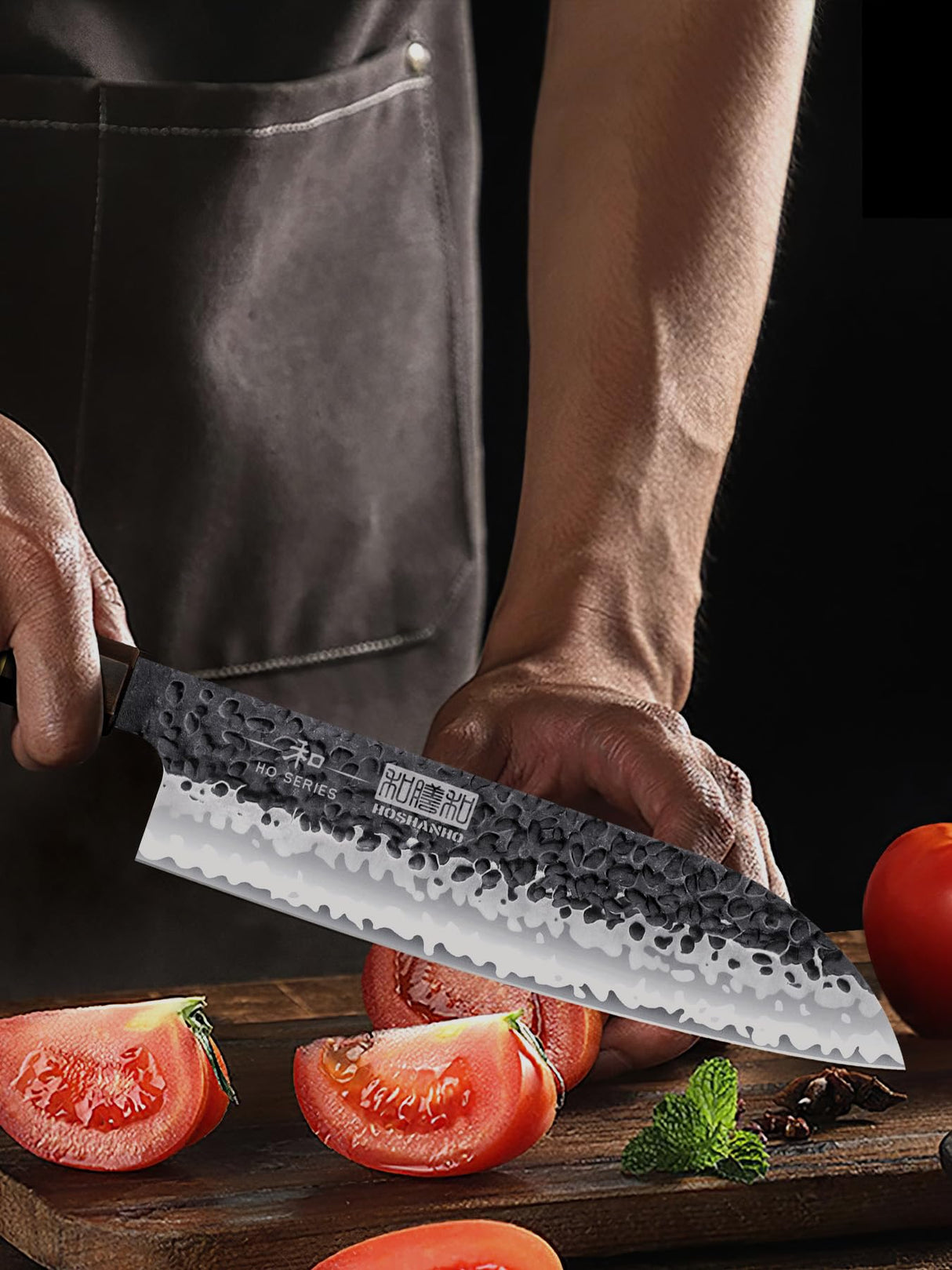 HOSHANHO Juego de Cuchillos de Cocina, Juego de 3 Piezas de Cuchillos Japones de Acero de Alto Carbono, Cuchillo de Chef Cuchillo Santoku Cuchillo para Pelar, Mango Ergonómico de Palisandro